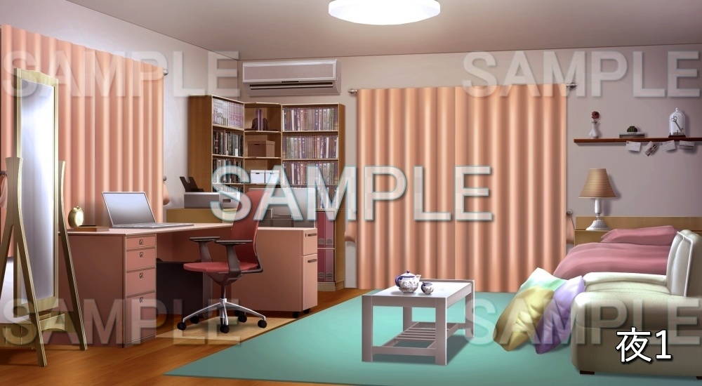 【背景素材】ノートパソコンのある部屋 (日常編part21-cu01_R1)