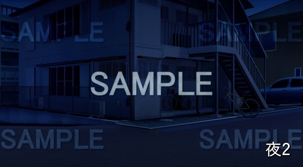 【背景素材】アパート (日常編part21-cu10)