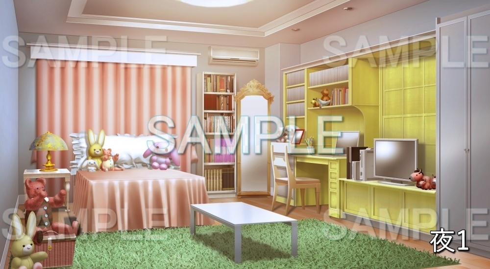 【背景素材】ぬいぐるみがある部屋 (日常編part21-cu02_R1)