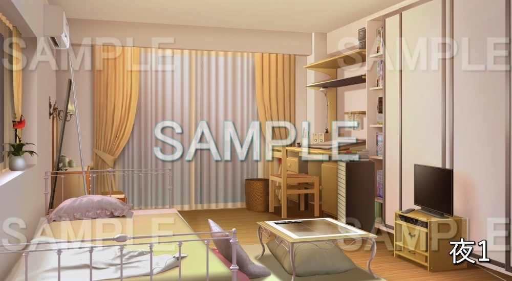 【背景素材】漫画家の部屋 (日常編part21-cu03)