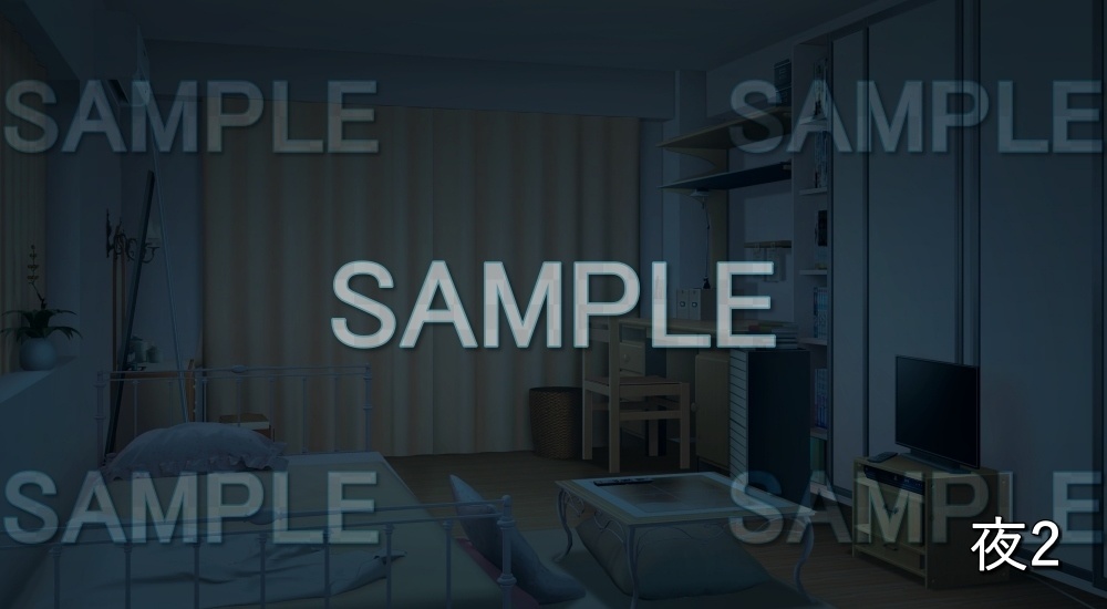 【背景素材】可愛いベッドがある部屋 (日常編part21-cu03_R2)