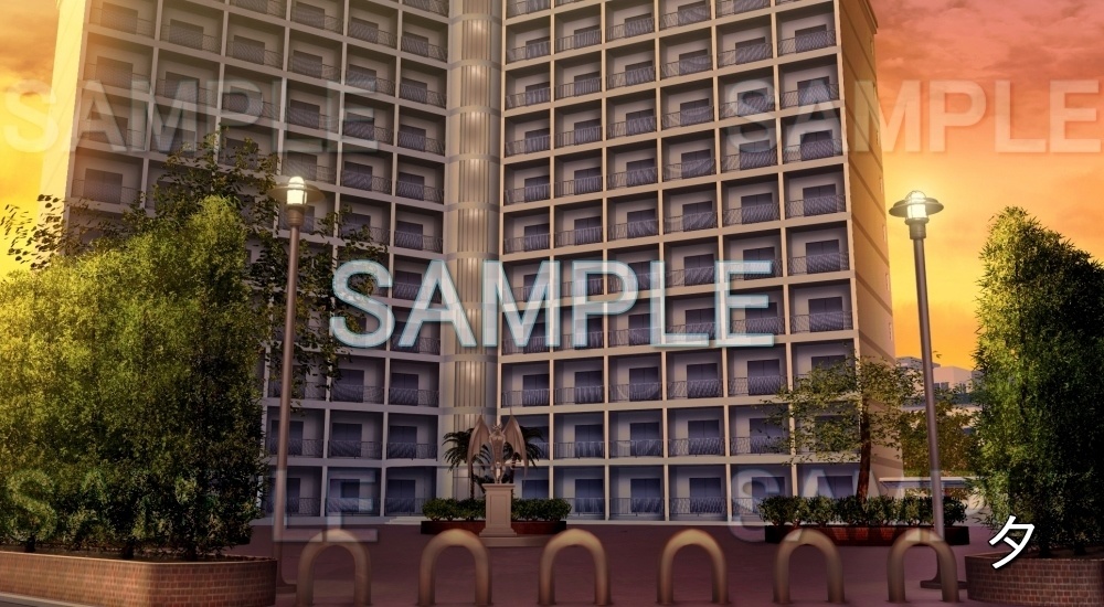 【背景素材】マンション外観 (日常編part21-cubg015)