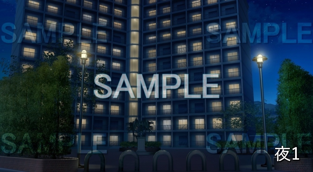 【背景素材】マンション外観 (日常編part21-cubg015)