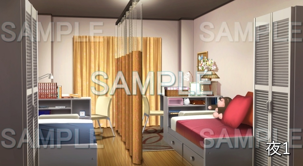 【背景素材】シェアハウスな部屋② (日常編part21-cubg017)