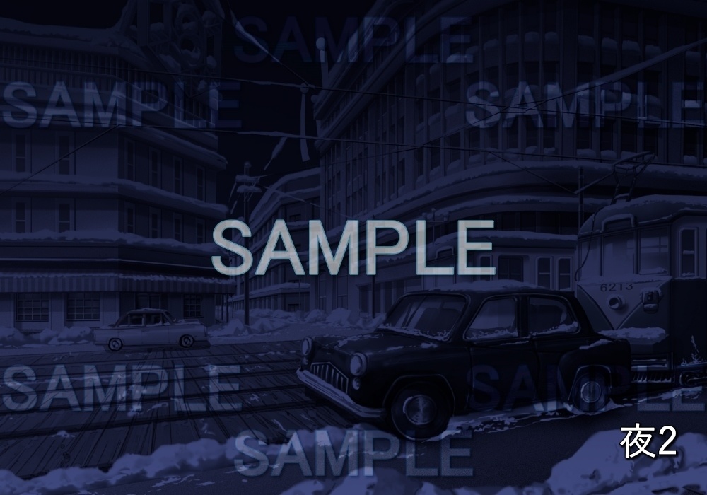 【背景素材】レトロな雪の街並み (レトロ編part1-etc001ysnow)