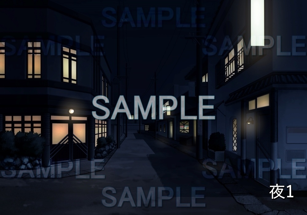 【背景素材】レトロな通り (レトロ編part1-etc003)