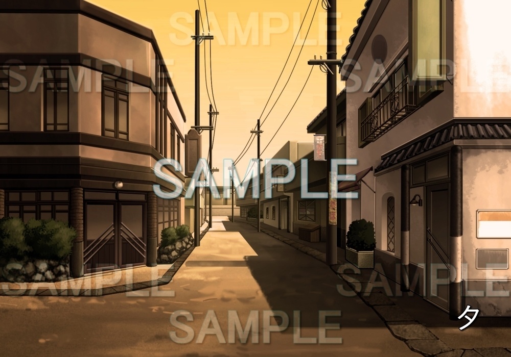 【背景素材】レトロな通り (レトロ編part1-etc003)