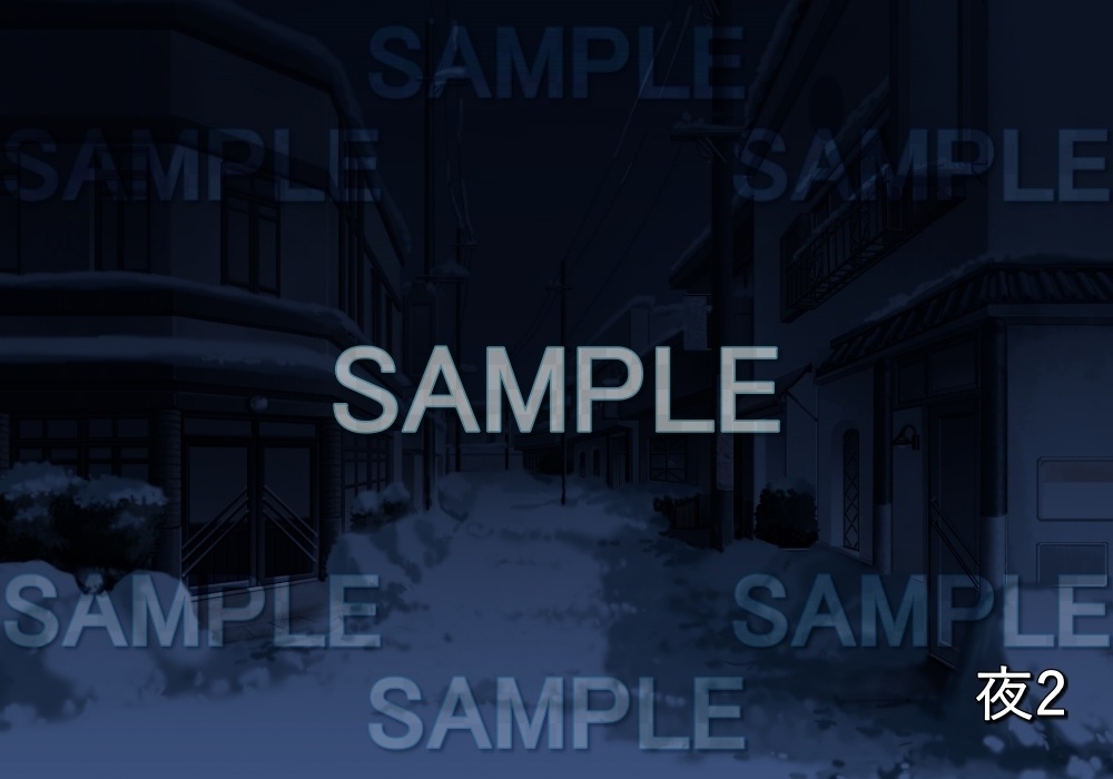 【背景素材】レトロな雪の通り (レトロ編part1-etc003snow)