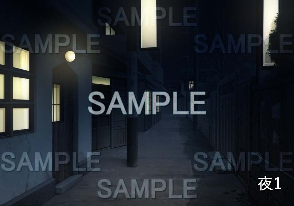 【背景素材】レトロな裏道 | 文字なし (レトロ編part1-etc004)