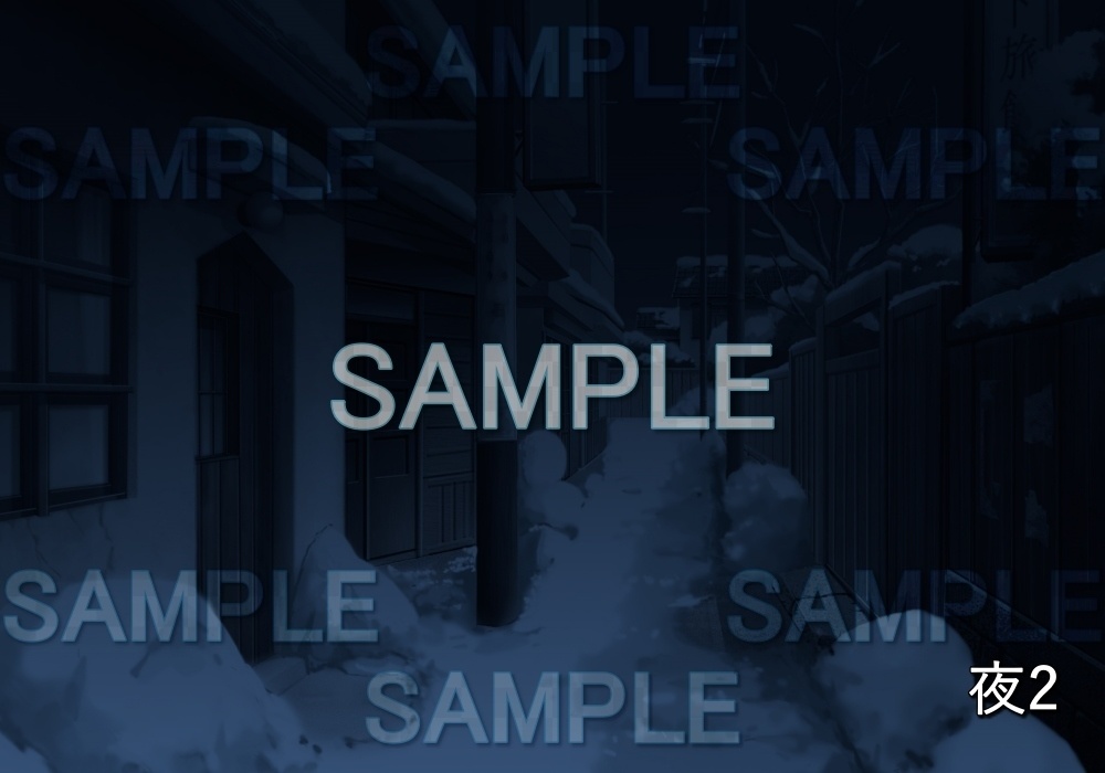 【背景素材】レトロな雪の裏道 | 文字なし  (レトロ編part1-etc004snow)