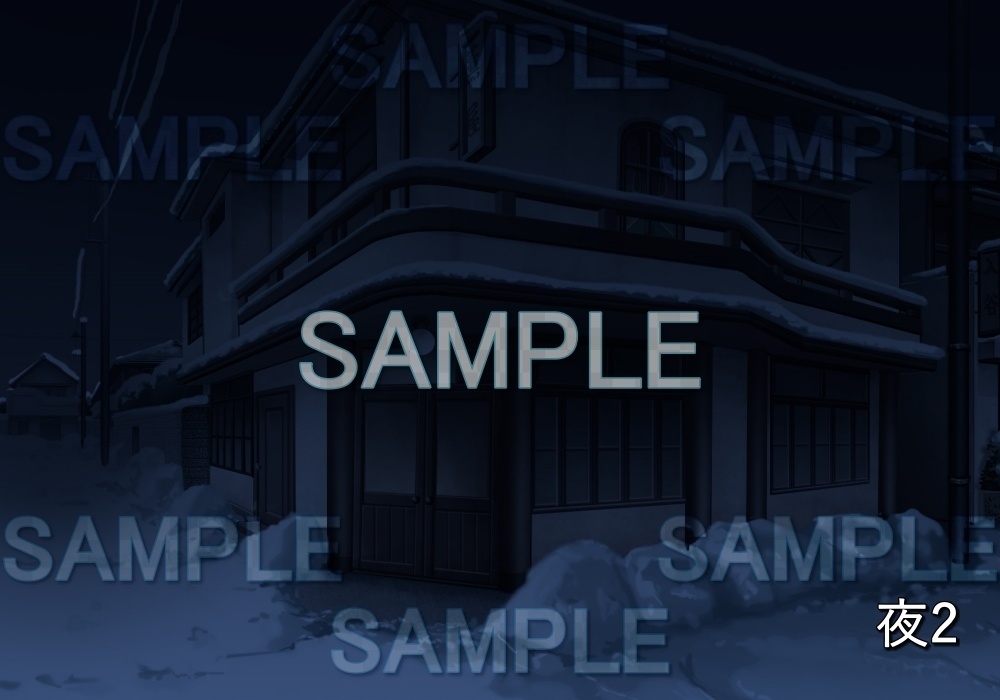 【背景素材】レトロな雪の宿 (レトロ編part1-etc005snow)