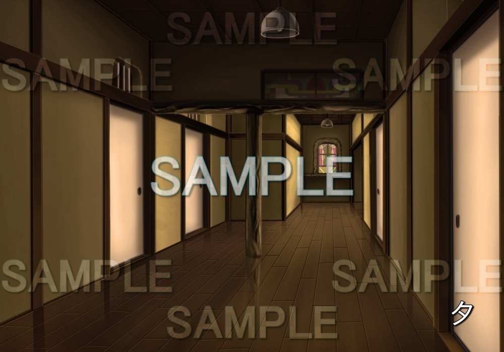 【背景素材】レトロな廊下 (レトロ編part1-etc006)