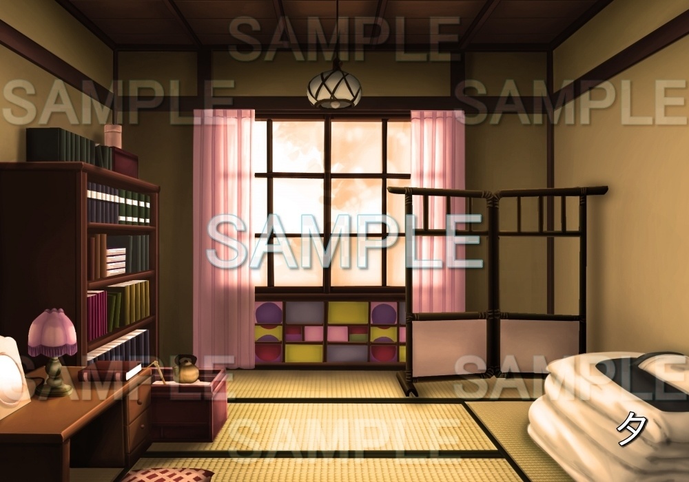 【背景素材】レトロなかわいい和室 (レトロ編part1-etc008)