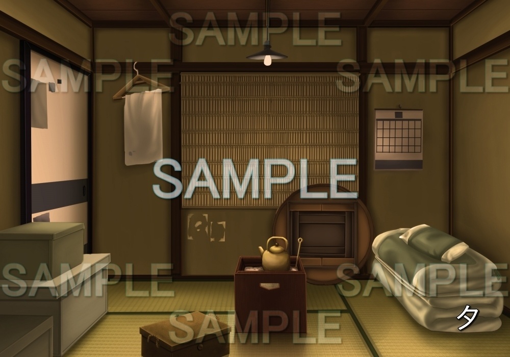 【背景素材】レトロな質素な和室 (レトロ編part1-etc010)