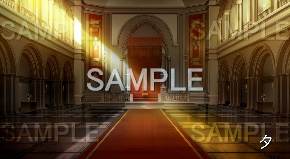 【背景素材】王宮 謁見室 (ファンタジー編part02-esfan005)