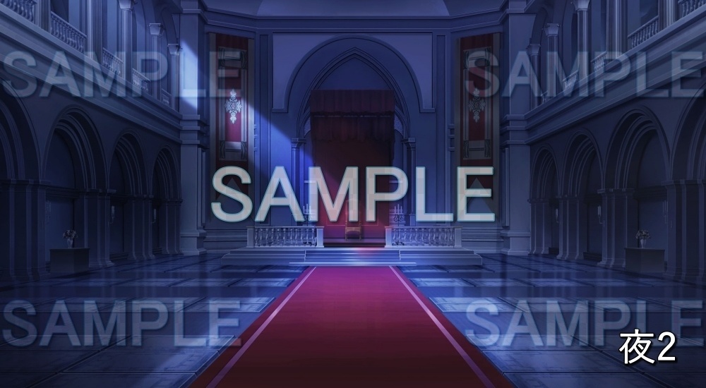 【背景素材】王宮 謁見室 (ファンタジー編part02-esfan005)