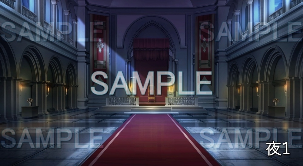 【背景素材】王宮 謁見室 (ファンタジー編part02-esfan005)