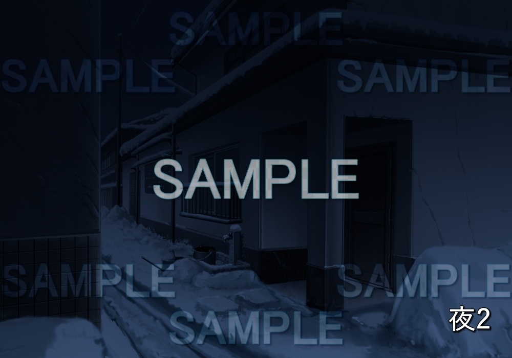 【背景素材】レトロな雪の家 (レトロ編part1-etc011snow)