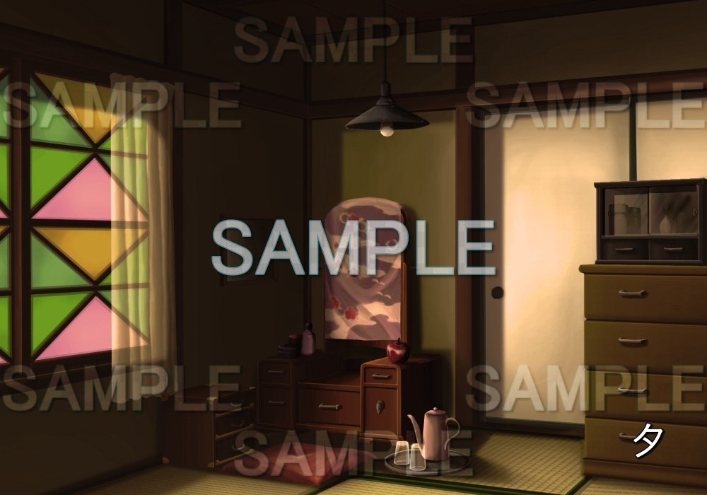 【背景素材】レトロな化粧台がある部屋(レトロ編part1-etc013)