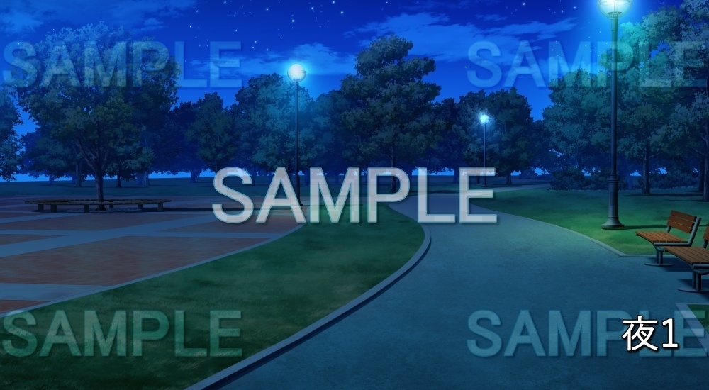 【背景素材】公園の道 (日常編part18-bg005h)