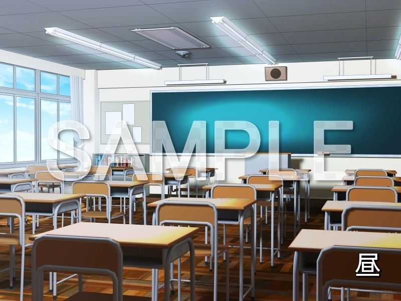 【無料背景素材】教室 (学園編-rtclassroom01)