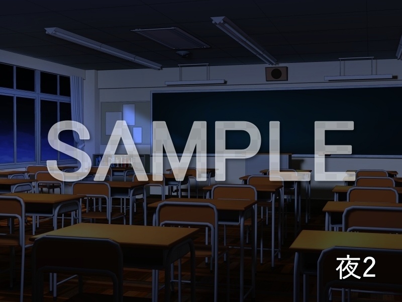 【無料背景素材】教室 (学園編-rtclassroom01)