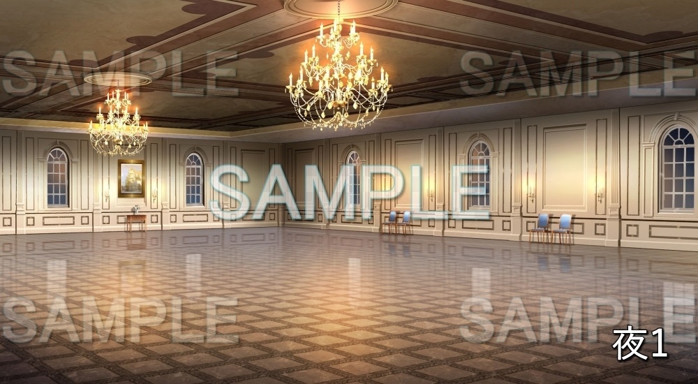 【背景素材】王宮 ダンスホール (ファンタジー編part02-esfan006)