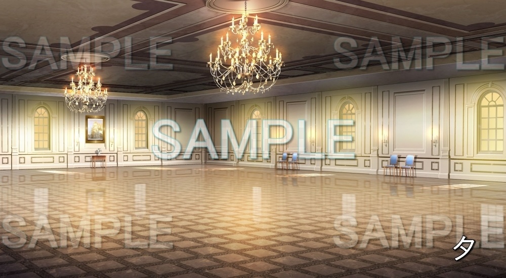 【背景素材】王宮 ダンスホール (ファンタジー編part02-esfan006)