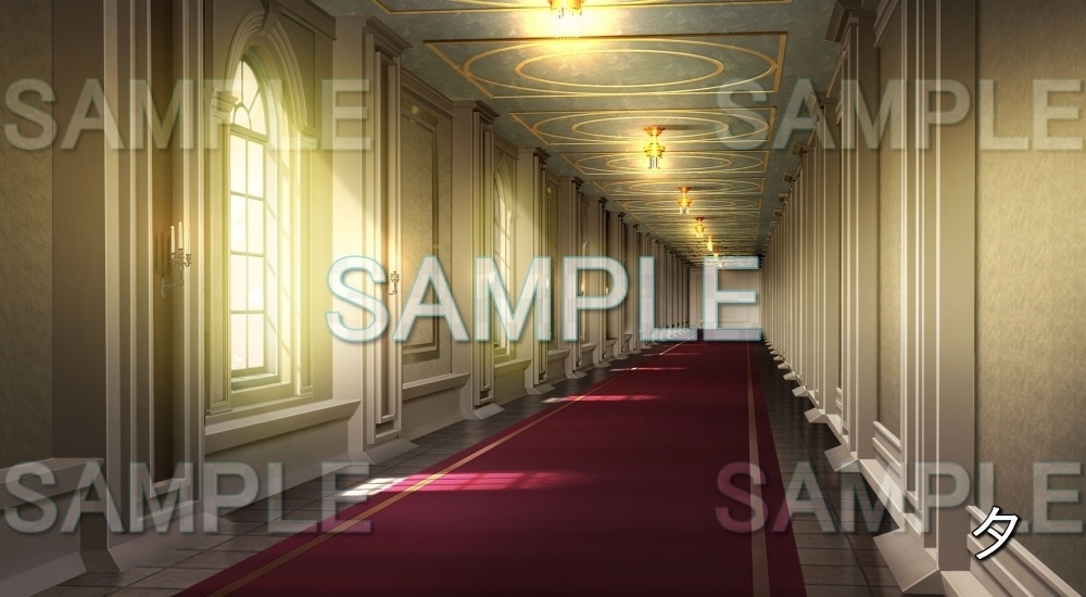 【背景素材】王宮 廊下 (ファンタジー編part02-esfan007)