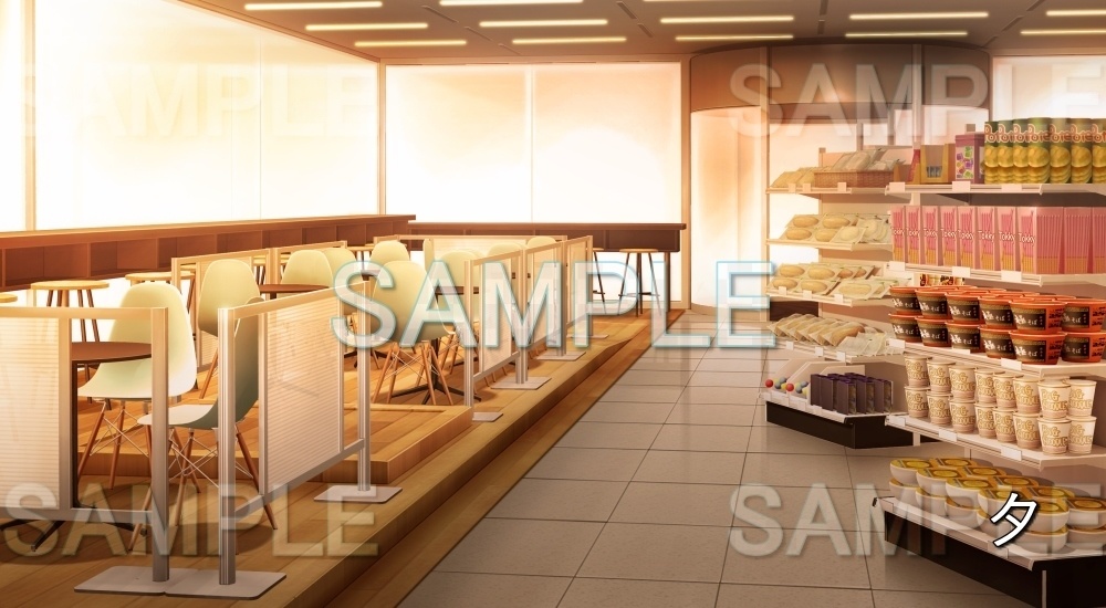【背景素材】コンビニ店内 (日常編part18-bg006h)