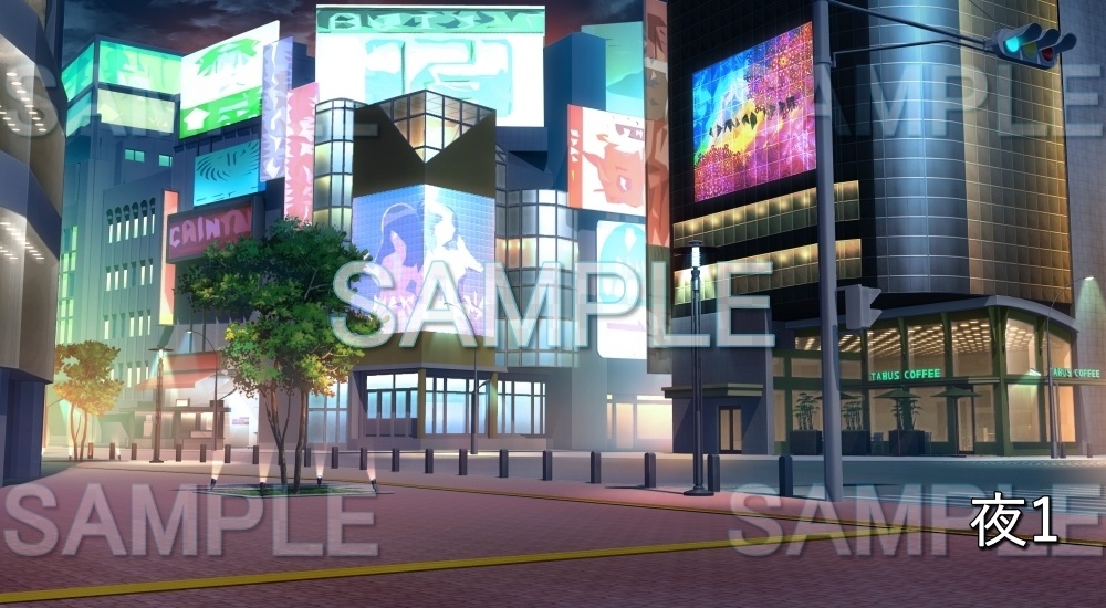 【背景素材】繁華街 (日常編part18-bg007h)