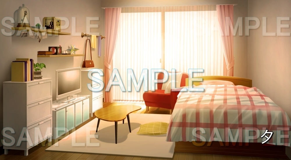 【背景素材】かわいいシンプルな部屋 (日常編part18-bg008h)