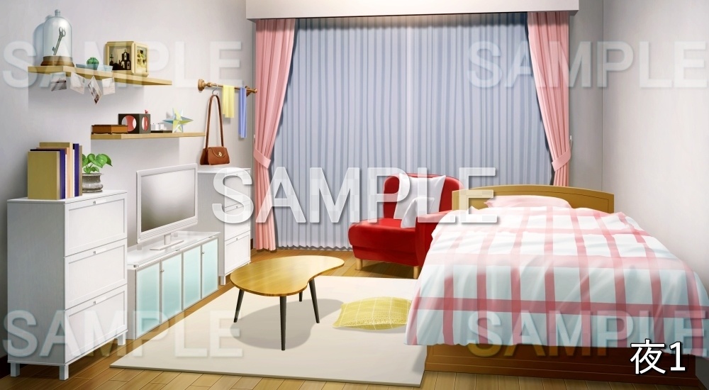 【背景素材】かわいいシンプルな部屋 (日常編part18-bg008h)