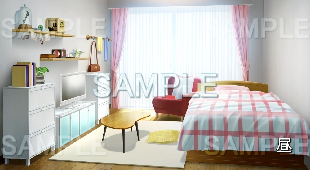 【背景素材】かわいいシンプルな部屋 (日常編part18-bg008h)