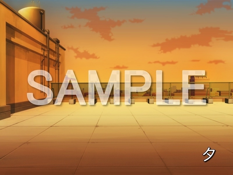 【無料背景素材】屋上 (学園編-1024school_05)