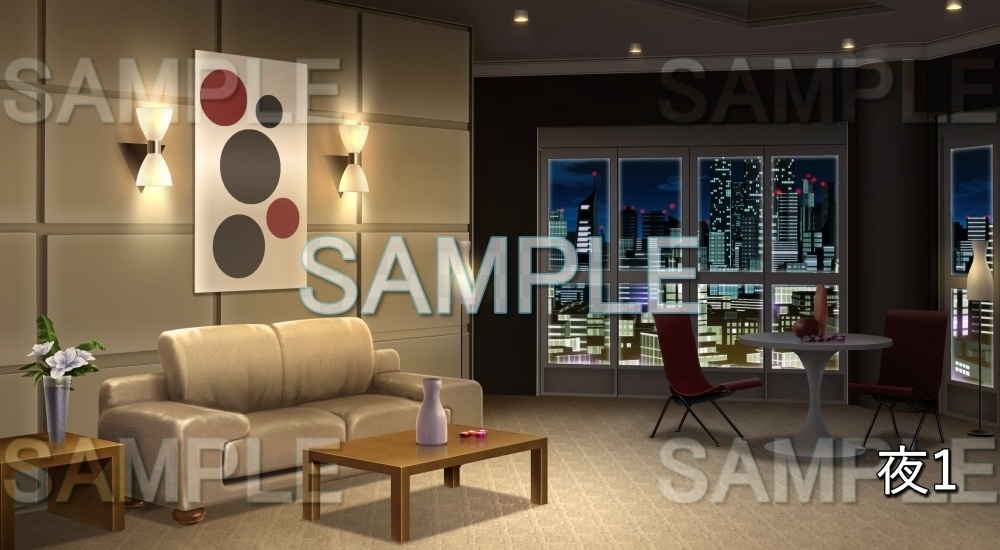 【背景素材】高層階の部屋 (日常編part18-bg034h)