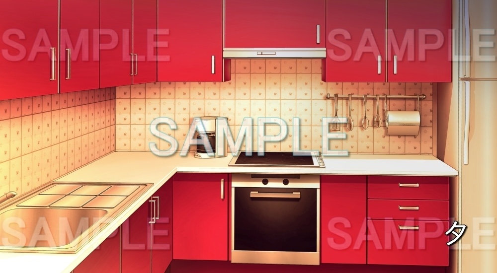 【背景素材】キッチン (日常編part18-bg027h)