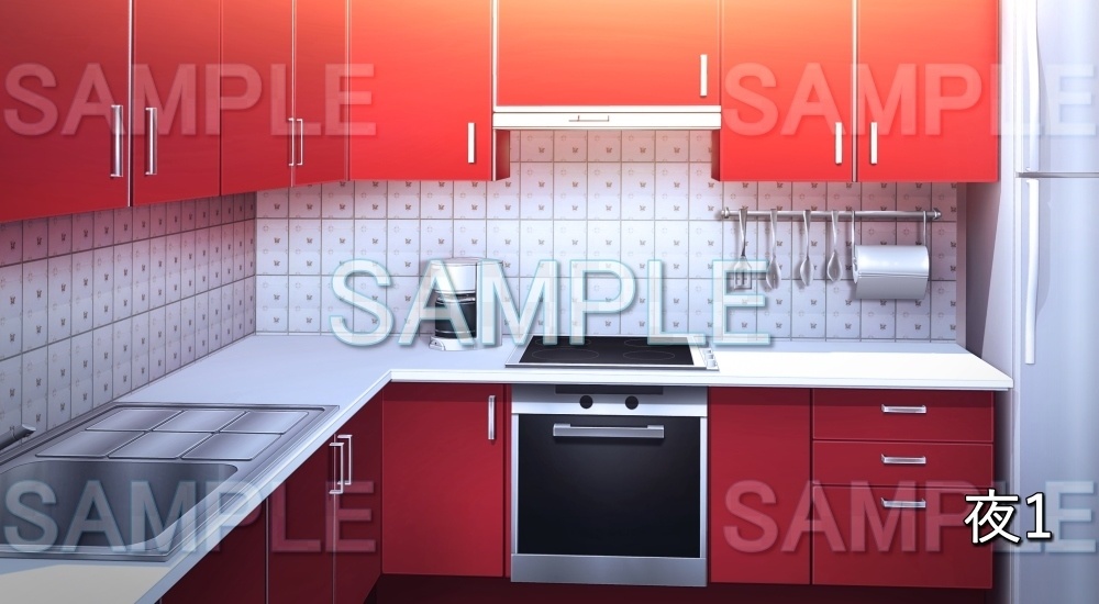 【背景素材】キッチン (日常編part18-bg027h)