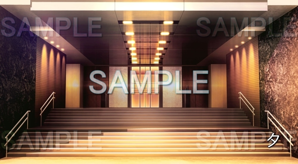 【背景素材】マンションエントランス (日常編part18-bg051h)