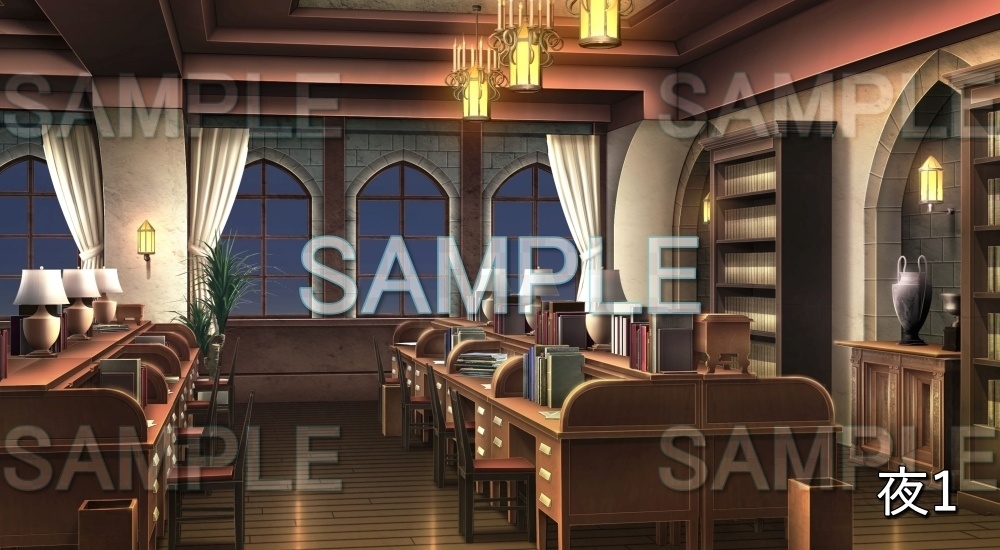 【背景素材】王宮 書斎 (ファンタジー編part02-nexfan07)