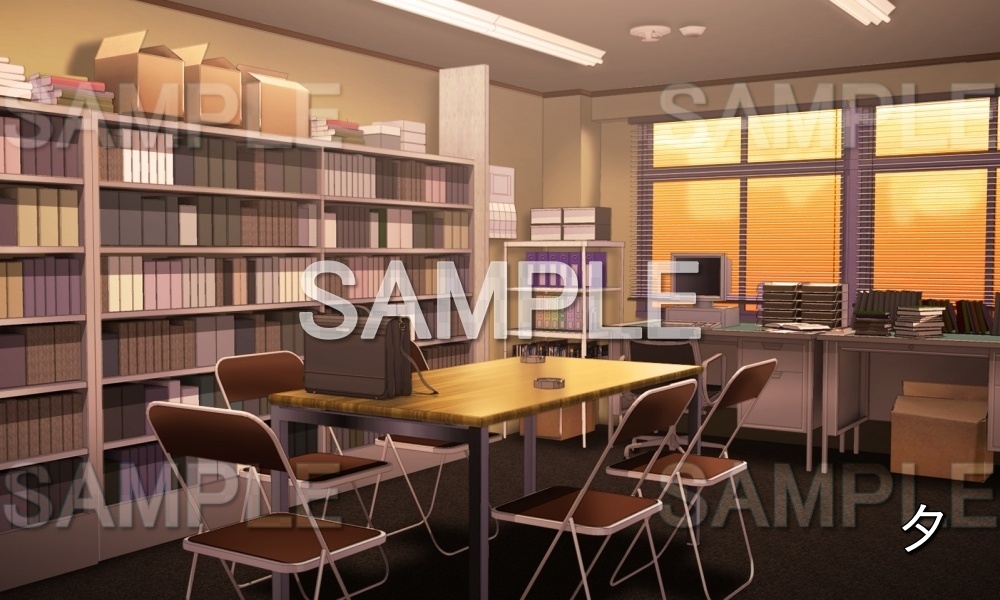 【背景素材】研究室 資料室 (学園編part10-1711gakuen002)