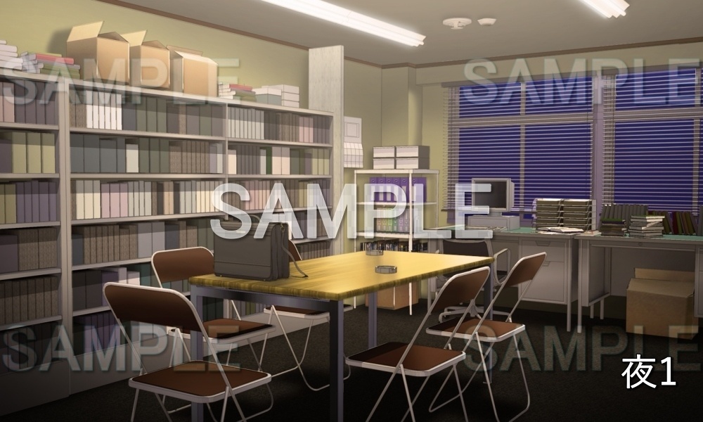 【背景素材】研究室 資料室 (学園編part10-1711gakuen002)