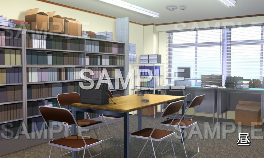 【背景素材】研究室 資料室 (学園編part10-1711gakuen002)