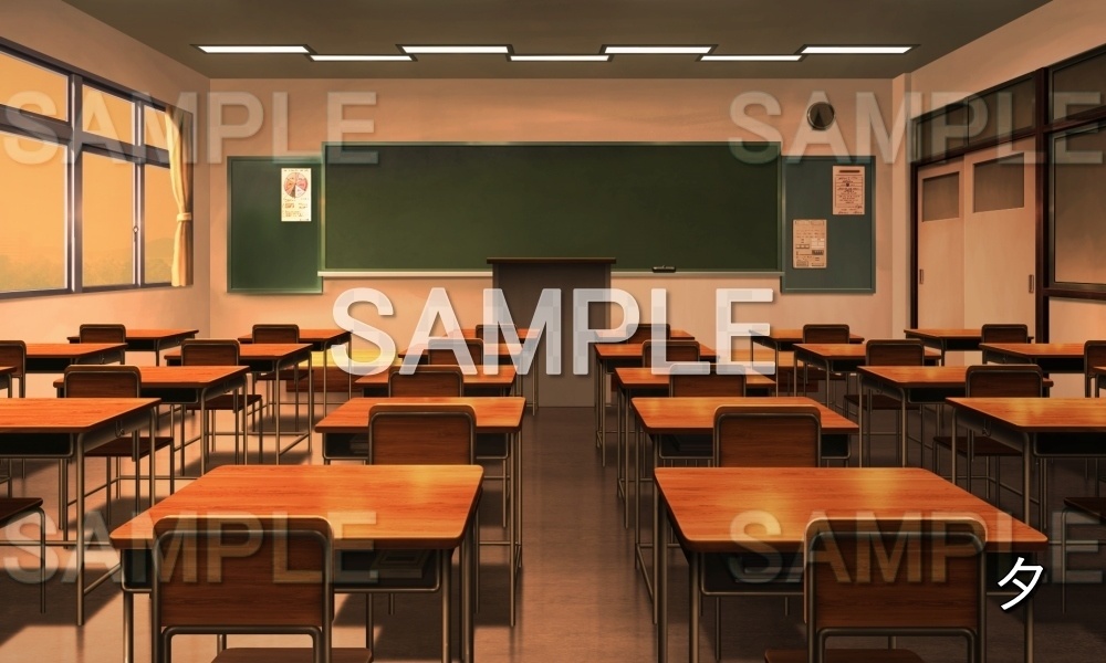 【背景素材】教室 (学園編part10-1711gakuen004)