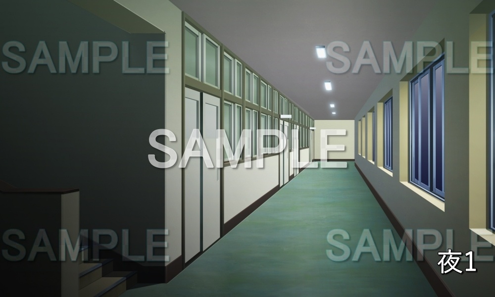 【背景素材】廊下 (学園編part10-1711gakuen005)