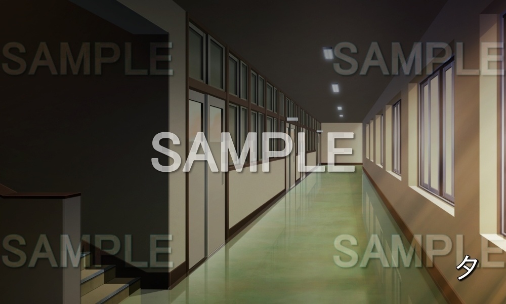 【背景素材】廊下 (学園編part10-1711gakuen005)