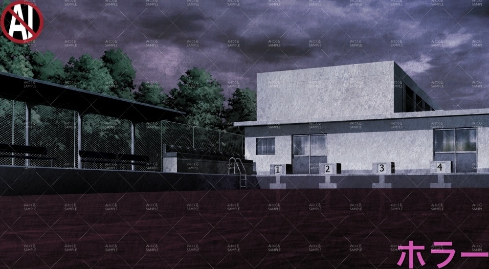 【背景素材】プール (学園編part10-1711gakuen007)