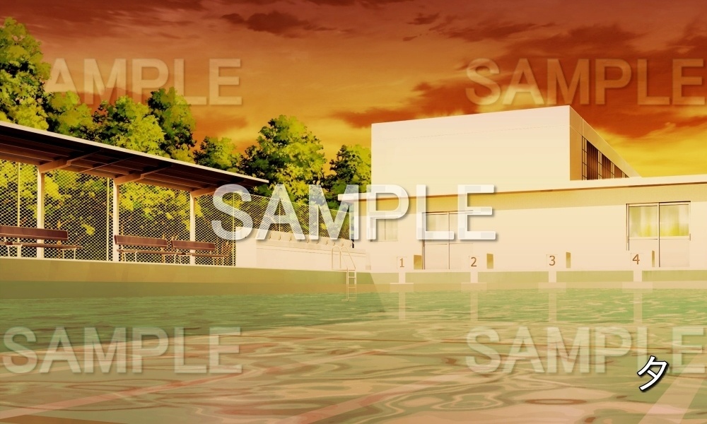 【背景素材】プール (学園編part10-1711gakuen007)