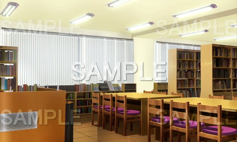 【背景素材】図書室 (学園編part10-1711gakuen010)