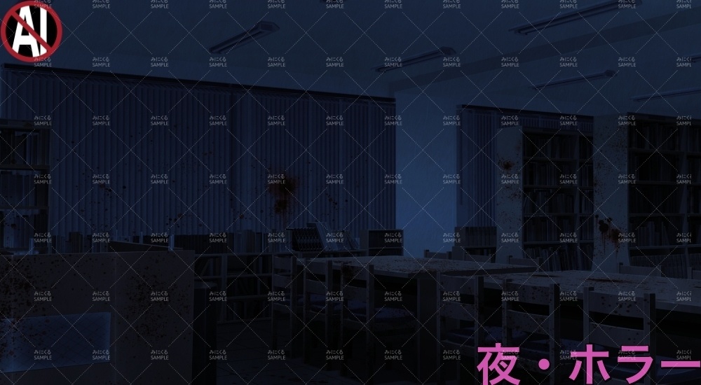 【背景素材】図書室 (学園編part10-1711gakuen010)